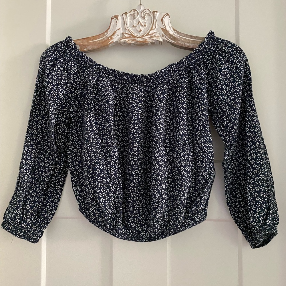 Brandy Melville Navy Floral Blouse